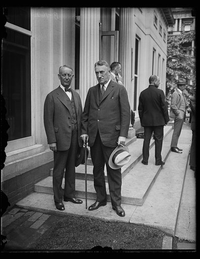 Allen F. Moore (right) Republican National Committee from Illinois with former Representative Frank L. Smith who defeated Senator McKinley in the recent primaries in Illinois were White House callers yesterday, May 14th