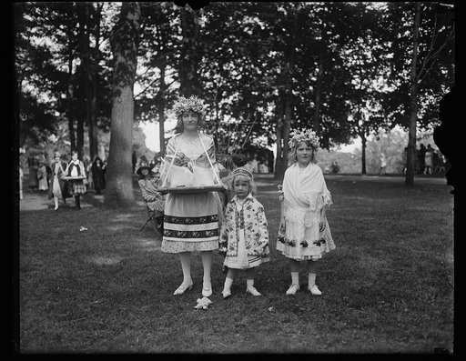 The children of the Minister and Countess Laszlo Szechenyi wearing Hungarian costumes attended the Annual Garden Fete for the benefit of the neighborhood house in Washington, May 20th. The Countess is the former Gladys Vanderbilt. They are Gladys Sylvia and Nandine