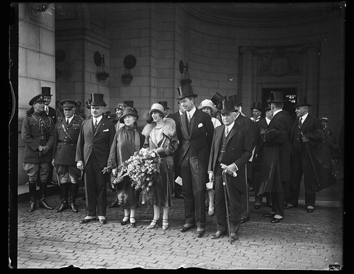 Group at Union Station, Washington, D.C.; Frank B. Kellogg at right