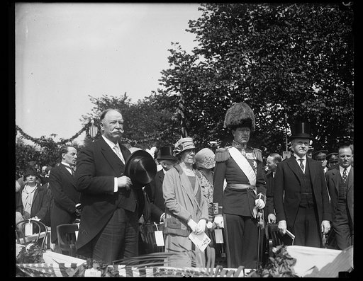 Ceremony with W.H. Taft, left, and Calvin Coolidge, right