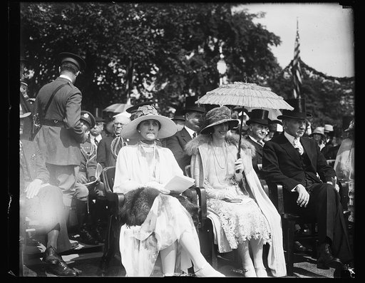 Seated at ceremony; Grace Coolidge, left