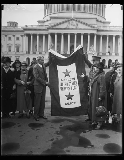Group with United States Service flag at U.S. Capitol, Washington, D.C.