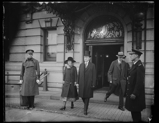 Grace and Calvin Coolidge at funeral
