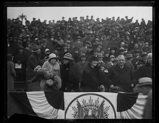 Group; Grace Coolidge at right; Charles Curtis, left