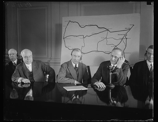 Newest transcontinental telephone line is opened. The newest transcontinental telephone line, just completed between Chicago and Seattle, was opened for service today from Washington by John W. O'Leary, president of the United States Chamber of Commerce. Mr. O'Leary talked to the president of the Se