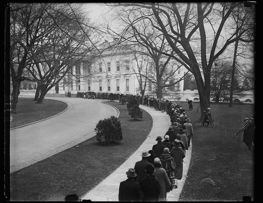 The public entering White House at New Year's reception