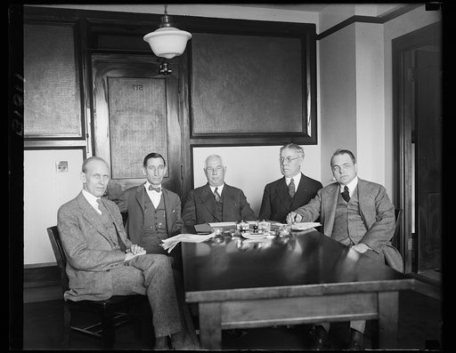 Federal Radio Board with complete roster holds first meeting in Washington. With the arrival from China of its chairman, Rear Admiral W.H.G. Bullard, Chairman; John F. Dillon and Orestes H. Caldwell