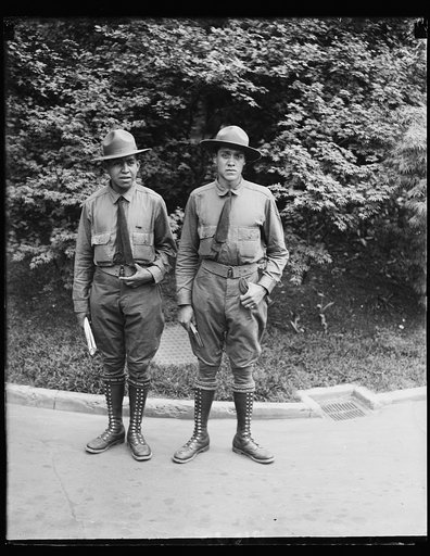 Mexican Boy Scouts in Washington. Gregoria Garcia (left) and Jose Escobar (right) Boy Scouts from Mexico on an international hike arrived in Washington today. They are hiking from Mexico City to New York having left the Mexican capital December 31
