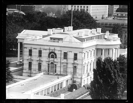 White House with scaffolding, Washington, D.C.