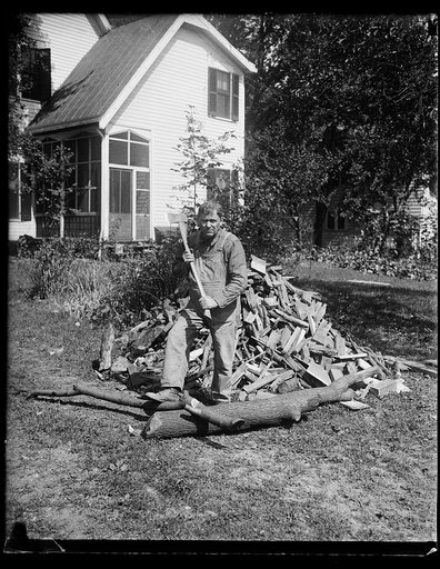 Man chopping wood