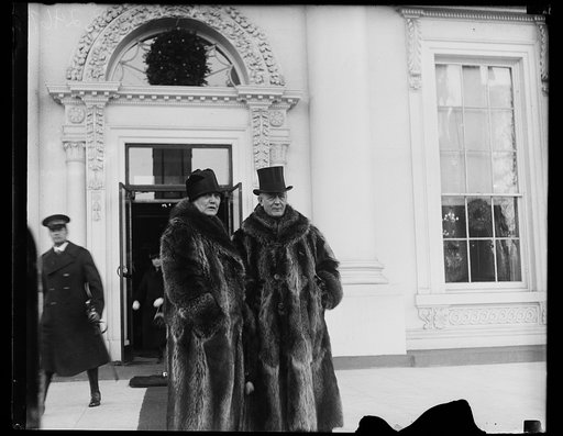 Harry S. New and wife? at White House, Washington, D.C.
