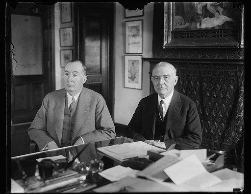 New Head of American Junior Red Cross arrives in Washington to direct activities of 5,000,000 school children. Dr. Harry Bruce Wilson, (left) new Director of the American Junior Red Cross, who was greeted on his arrival in Washington by Judge John Barton Payne, (right) chairman of the American Red C