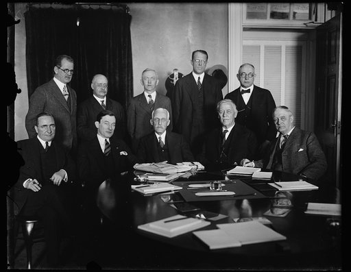 Mayor Walker of New York confers with Secretary Mellon and other members of Coolidge Cabinet. "Jimmie" Walker, the dapper Mayor of New York City, arrived in the National Capital today and immediately went into conference with Secretary of the Treasury Mellon and Postmaster General New and other high