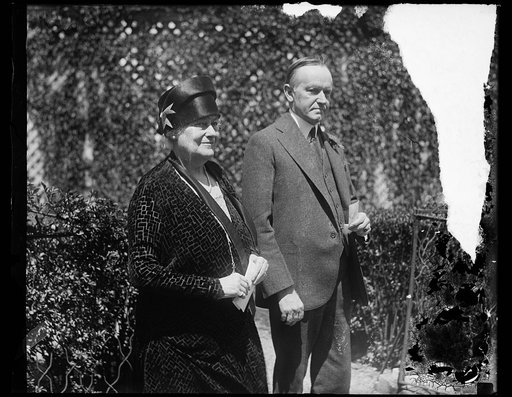 Unidentified woman with Calvin Coolidge at White House, Washington, D.C.