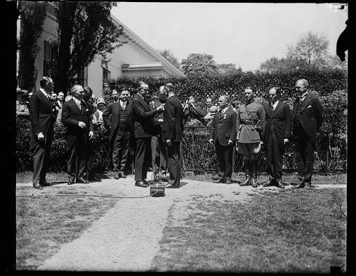 Calvin Coolidge and group outside White House, Washington, D.C.