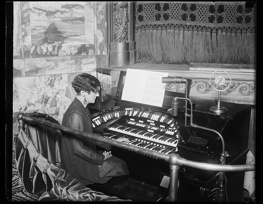 Woman playing organ