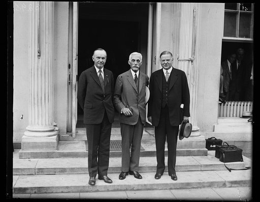 Calvin Coolidge, Andrew Mellon and Herbert Hoover. White House, Washington, D.C.