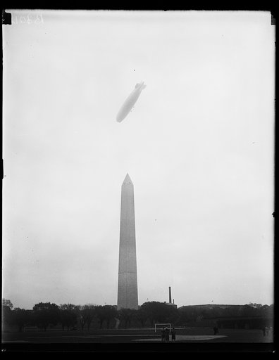 Blimp over Washington Monument, Washington, D.C.