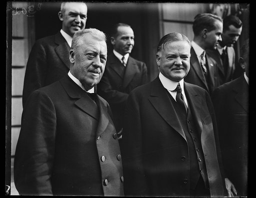 Herbert Hoover, right
