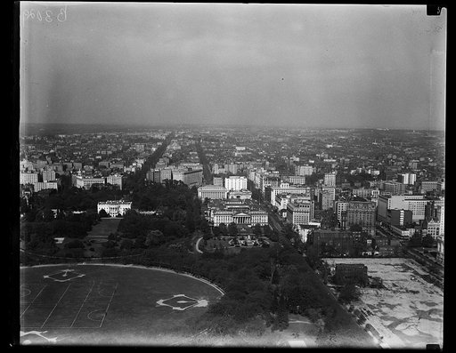 Aerial view of Washington, D.C., looking north toward White House