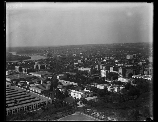 Aerial view of Washington, D.C., looking northwest toward Georgetown