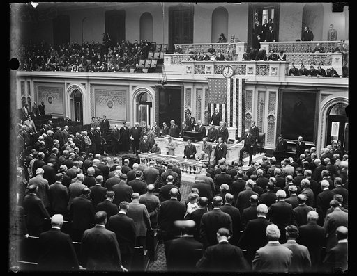 Second Session of 70th Congress covenes at United States Capitol. A scene in the House of Representatives at the United States Capitol as the second session of the 70th Congress convened today. Rev. James Sera Montgomery, chalain of the House, is pictured delivering the opening prayer