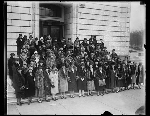 Delegates to Conference On Cause and Cure for War appeal to their Senators. A group of delegates form all over the country who are in Washington to attend the Conference on the Cause and Cure cornerstone of the department's new $2,000,000 administration building. Secretary Jardine is shown laying th