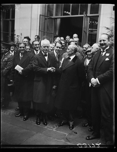 Inventor of America's first flying machine attends International Civil Aeronautics Conference. Orville Wright, one of the famous Wright brothers who made the first flight in America 25 years ago, was given a hearty greeting by the delegates from all over the world when he arrived to attend the first