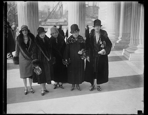 The officers of the Women's Patriotic Conference on National Defense now being held in Washington at the Continental Memorial Hall. Left to right: Mrs. Boyce Ficklen, Jr., Chairman; Mrs. Alfred J. Brosseau, first Vice Chairman; Mrs. Alfred J. Brosseau, first Vice Chairman; Mrs. Mary Logan Tucker, Se