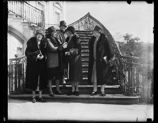 Group of women on steps. White House, Washington, D.C.