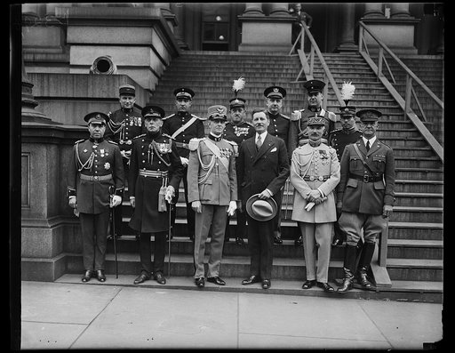 Group; Patrick J. Hurley, center. State, War and Navy Building, Washington, D.C.