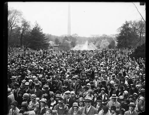 Crowd; Washington Monument in background, Washington, D.C.