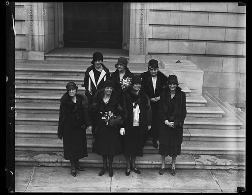Congressman on Job for [...] Special Session of Congress, Members of the weaker sex were strongly represented when the special session of Congress opened at the Capitol today. Seven of the eight Congresswomen are shown in this picture made today with only Rep. Katherine Langley, of Kentucky, missing