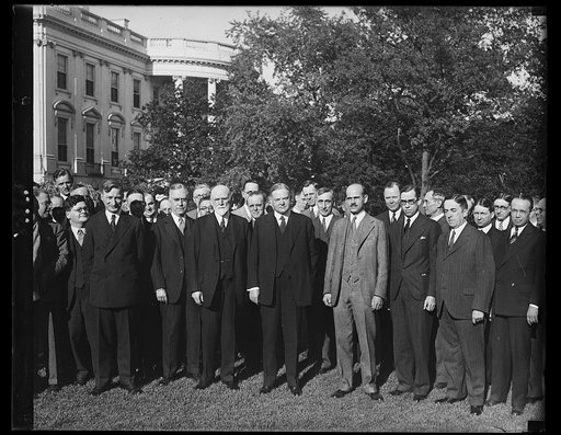 Newspaper editors [with Herbert Hoover at White House, Washington, D.C.