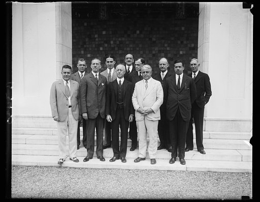 Pan American Union leaders luncheon to Minister of Nicaragua. The Director of the Pan American Union, Dr. Leo S. Rowe gave a luncheon in honor of the Minister from Nicaragua Dr. Juan B. Sacasa, today. In the front row, left to right: Lawrence Richey, secretary to President Hoover; Nicaraguan Ministe