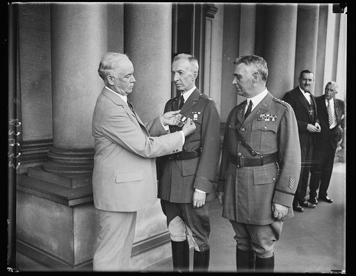 Col. Cummings [...] distinguished Service Medal, Secty. of State, 6/27/29
