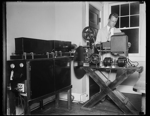 New powerful radio station to begin broadcasting motion pictures. Located ten miles outside of Washington, D.C. near Silver Springs [i.e. Silver Spring], Md. The new television transmitting station of C. Francis Jenkins begins broadcasting motion pictures by radio on Monday night. This photo shows t