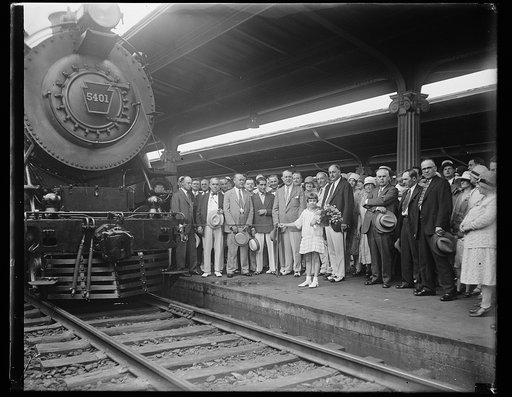 Group at train station