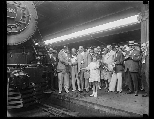 Group at train station