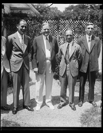 Herbert Hoover, second from left; outside White House, Washington, D.C.
