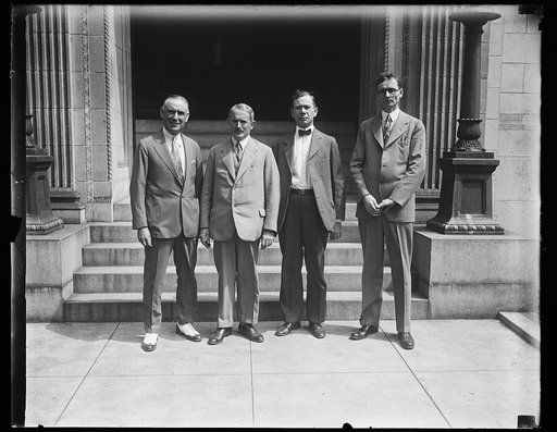 Guest of Nat'l Fed. Post Office Clerks, Ludwig Maier, of Vienna, Austria (second from left) photographed in Washington today where he is the guest of the National Federation of Post Office Clerks. Mr. Maier is Secretary of the International Postal Telegraph and Telephone Association. He will remain 