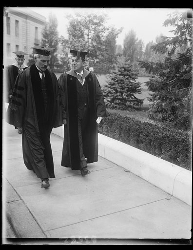 MacDonald receives honorary degree from George Washington University. Ramsey MacDonald with President Cloyd Hock Marvin of George Washington University after Great Britain's Prime Minister received an honorary degree of Doctor of Laws from the University