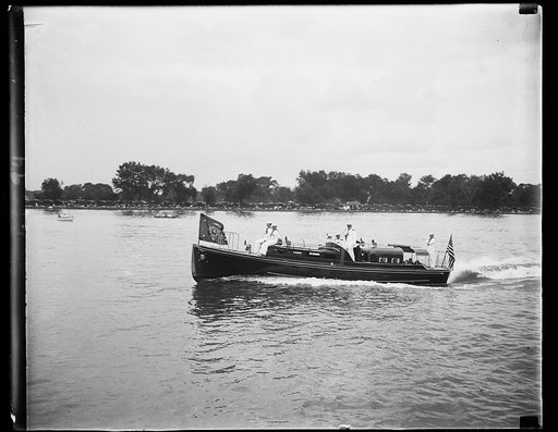 Pres. and Mrs. Hoover going to Pres. Cup Races