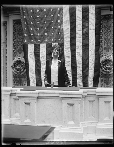 Congresswoman makes history. Mrs. Edith Nourse Rogers, Representative from Massachusetts, made history at the House of Representatives yesterday when she opened and closed a four-minute session of the House. Several other women have occupied the chair in the past but Mrs. Rogers is the first of her 