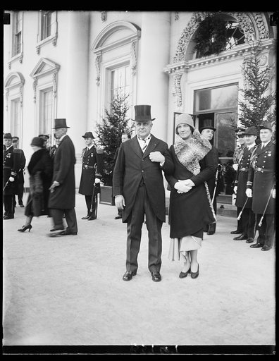 Secretary of Labor and Mrs. James J. Davis at the White House New Year's Day