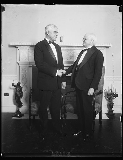 Governor boom. D.C. Governor Albert C. Ritchie (left) of Maryland greeting Governor John Garland Polland before they spoke last night in behalf of greater Washington