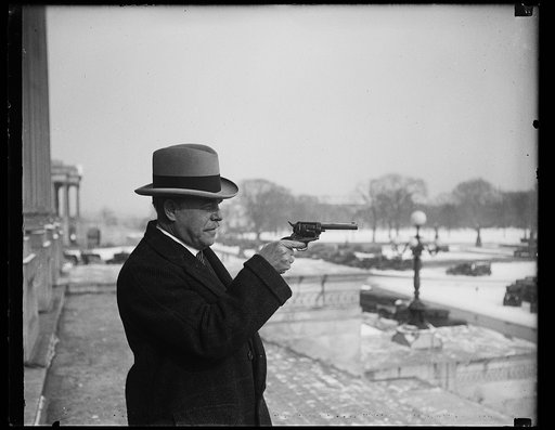 Nicholas Longworth with gun at U.S. Capitol, Washington, D.C.