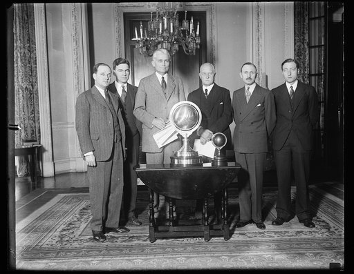 Group; Hiram Bingham, center