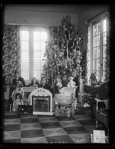 The children of Sen. and Mrs. James J. Davis and their Christmas tree. The youngsters are Jewel, Joan, Jean, Jane and James, Jr., the five J's