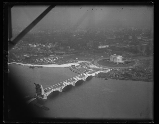 New Arlington Memorial bridge from air